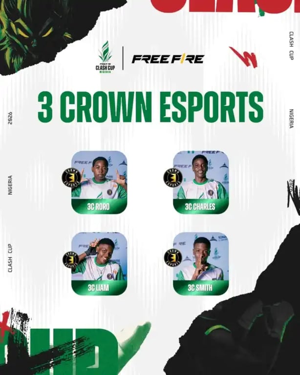 Three Crown Esports players are shown in a picture.