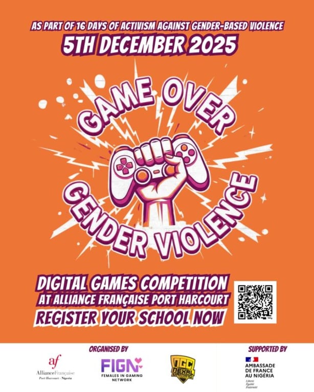 A poster advertising a digital game competition for gender-based violence.
