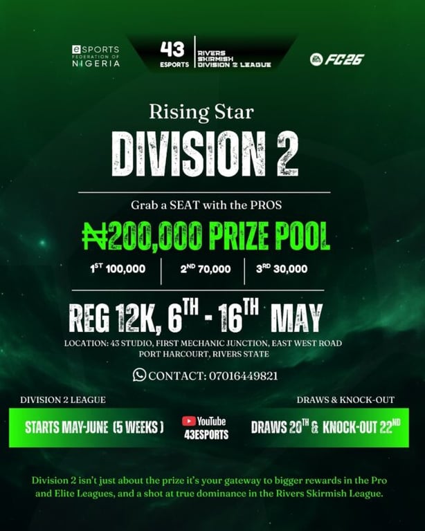 A flyer advertising the Rising Star Division 2.