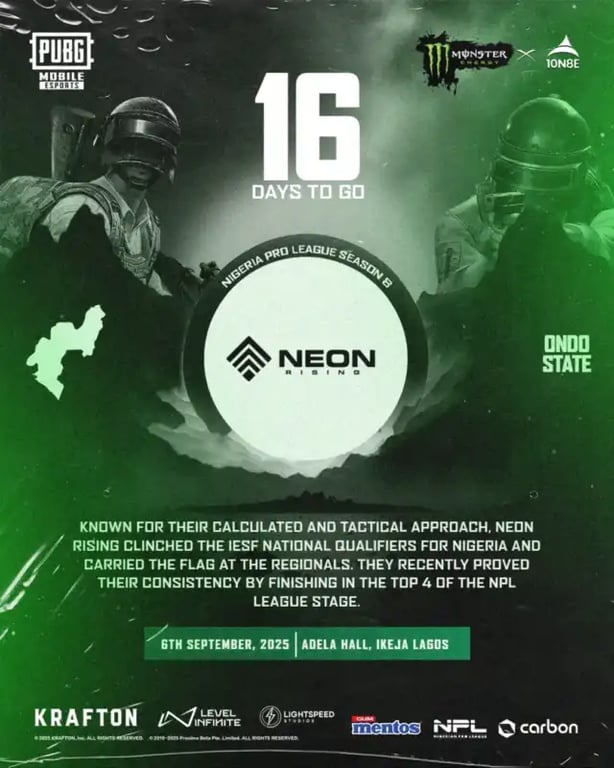 10n8e NPL season 8 Finale: Neon Rising Rises Above Other Competitors in 2 million Naira Tournament