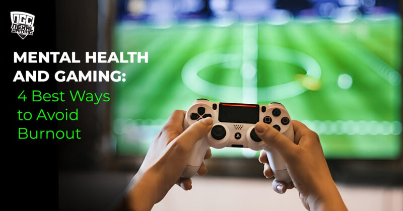 A person is playing a video game and holding a controller.