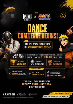 PUBG MOBILE x NARUTO Shippuden Takes Over Nigeria with Epic Version Update, Lagos Flashmob and ₦1 Million Dance Challenge